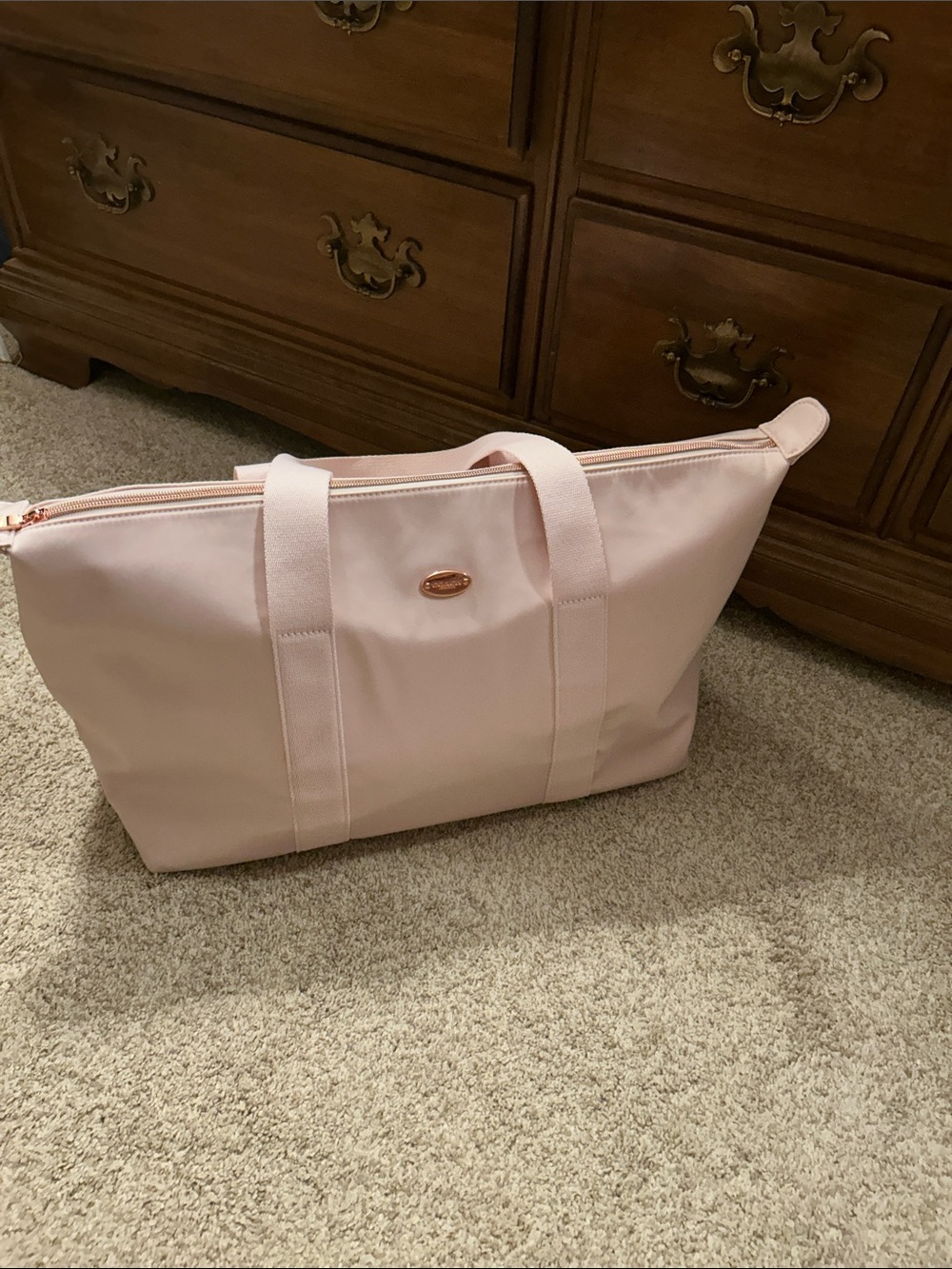 Coach Light Pink duffel/ weekend Bag with Rose Gold Accent. NWOT